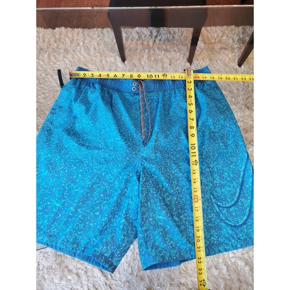 Nike Men's Blue 100% Polyester Pull On Swim Trunk Logo Print Shorts Size 2XL - Picture 9 of 12